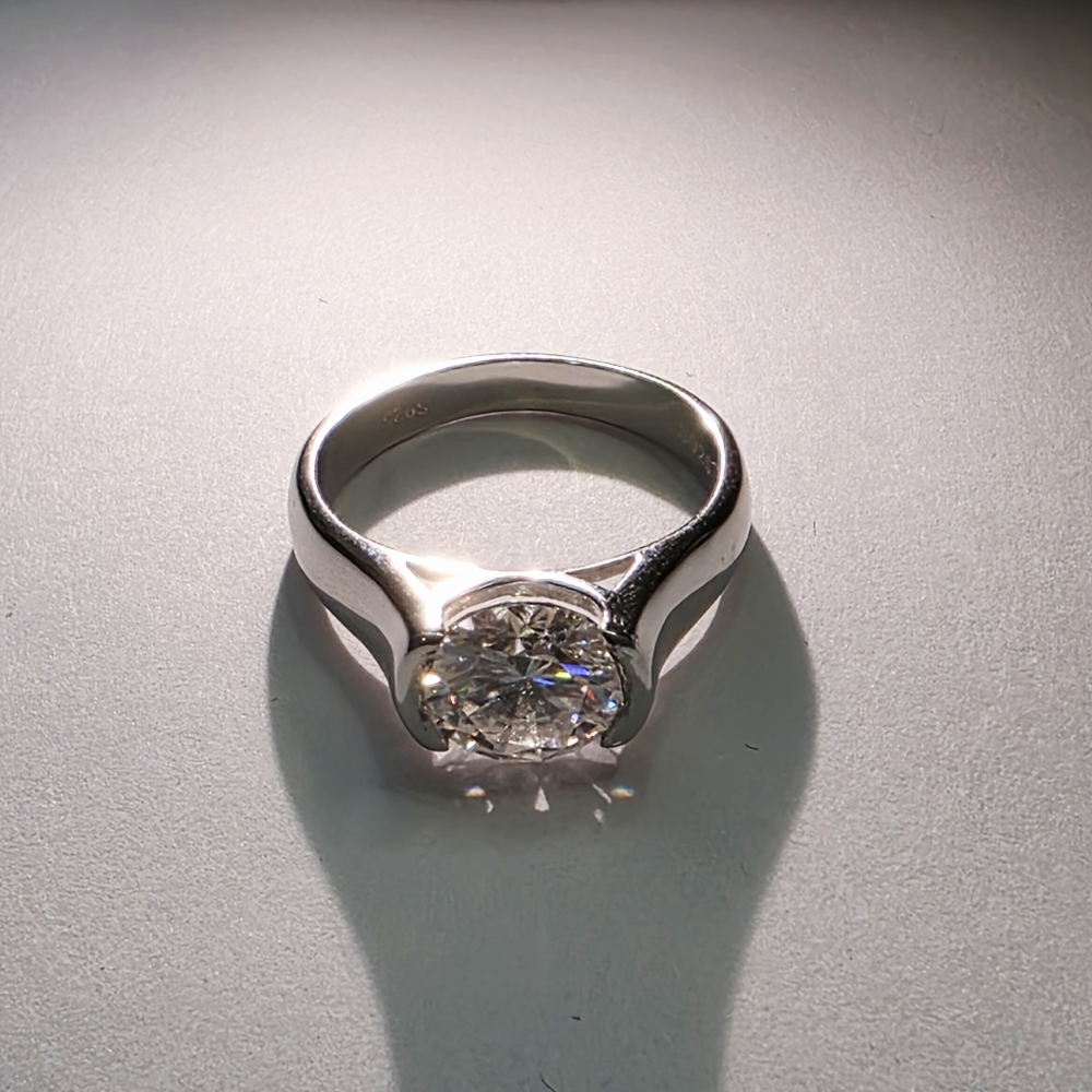 Engagement Ring 2CT Size 6 Moissanite in Solid Silver ASR6111 - Picture 6 of 7